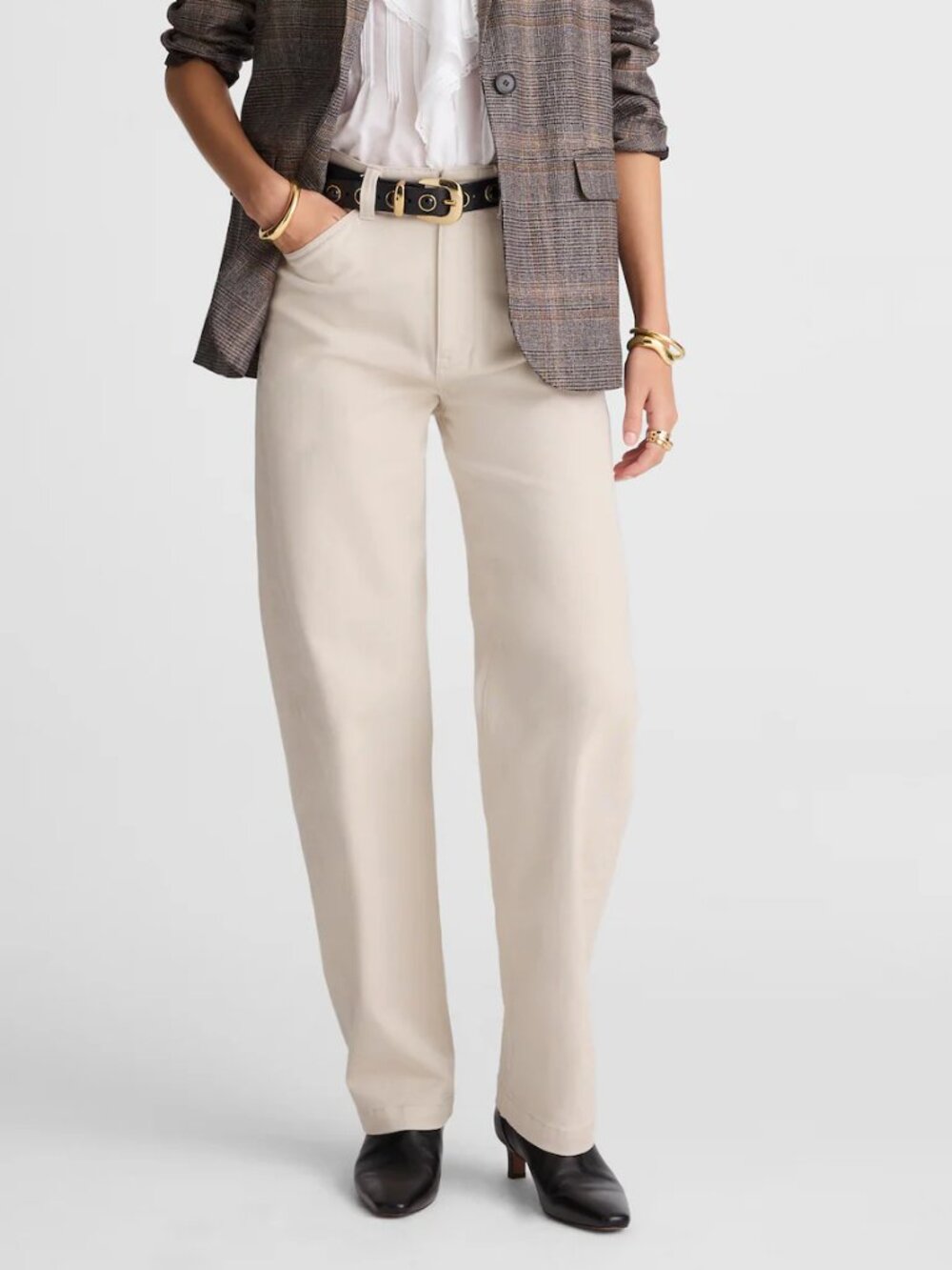 Madewell Balloon Barrel Leg High Rise Stretch Twill Pants Form Grey Size 31